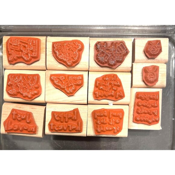 2005 Stampin Up! Loads Of Love Accessories Wood-Mounted Rubber Stamp Set - Picture 5 of 5